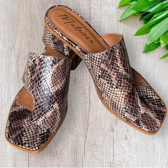 MATISSE GODDESS PYTHON SANDALS BLOCK HEELS SIZE 7 - Picture 6 of 10